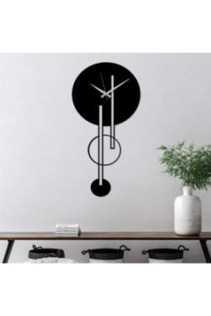 Horloge murale décorative en métal - Noir
