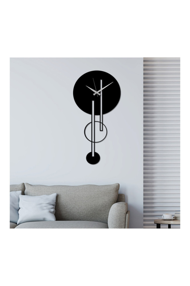 Horloge murale décorative en métal - Noir