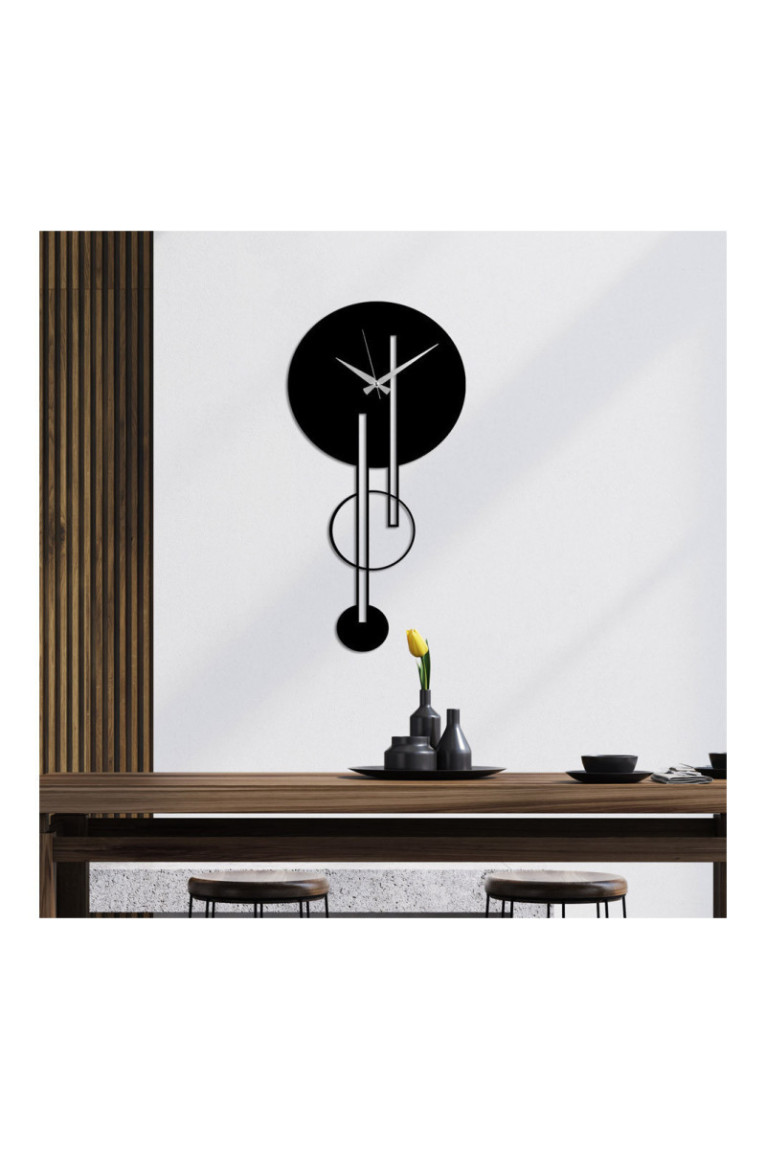 Horloge murale décorative en métal - Noir