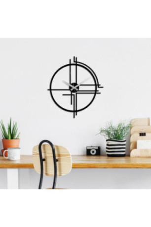 Horloge murale décorative en métal - Noir