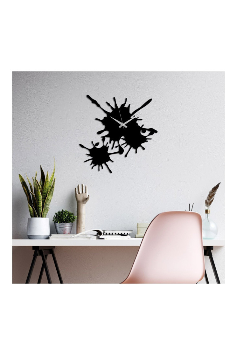 Horloge murale décorative en métal - Noir