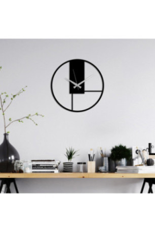 Horloge murale décorative en métal - Noir