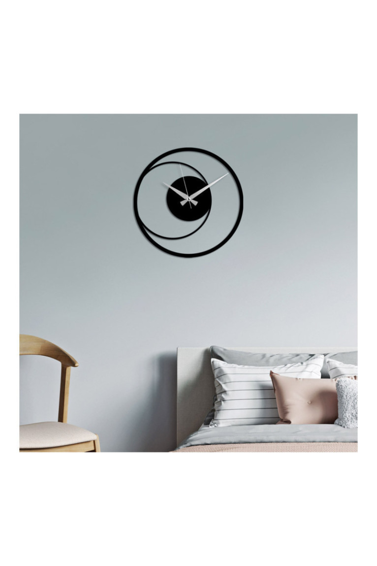 Horloge murale décorative en métal - Noir