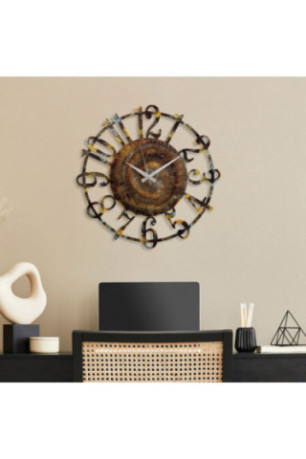 Horloge murale décorative en métal - Multicolore