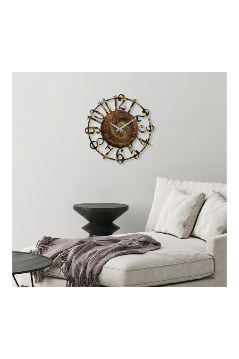 Horloge murale décorative en métal - Multicolore