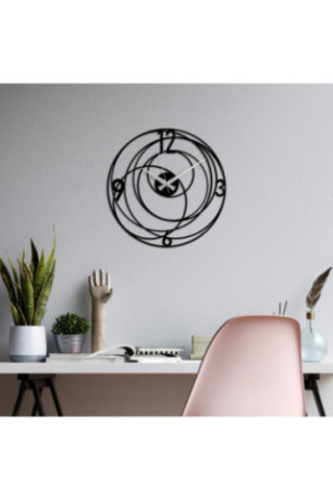 Horloge murale décorative en métal - Noir