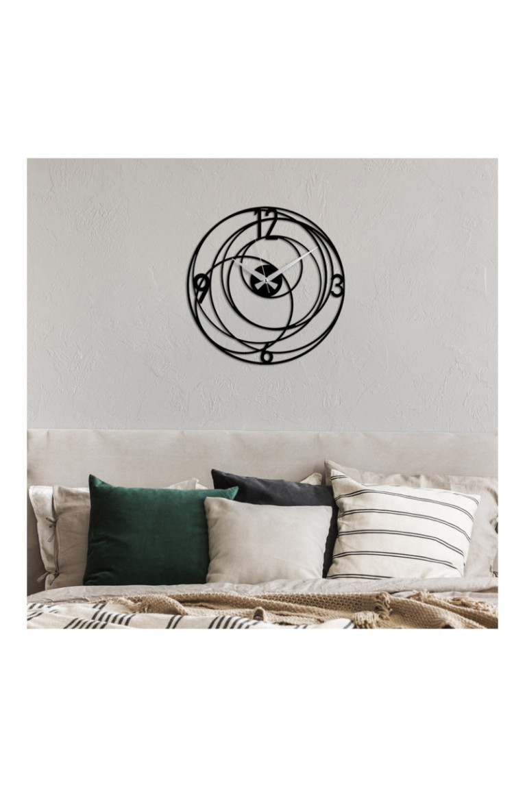 Horloge murale décorative en métal - Noir