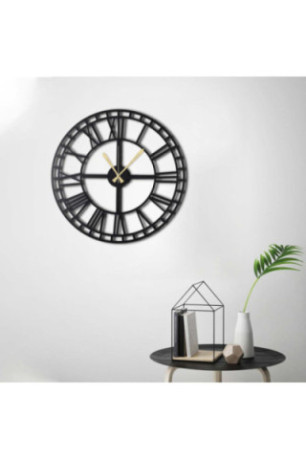 Horloge murale décorative en métal - Noir