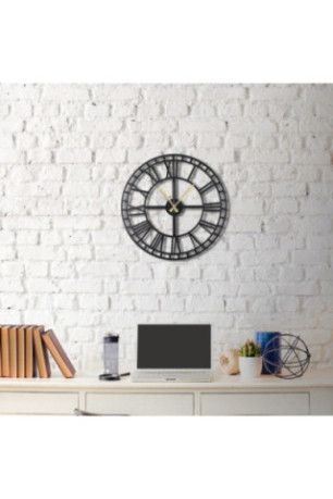 Horloge murale décorative en métal - Noir