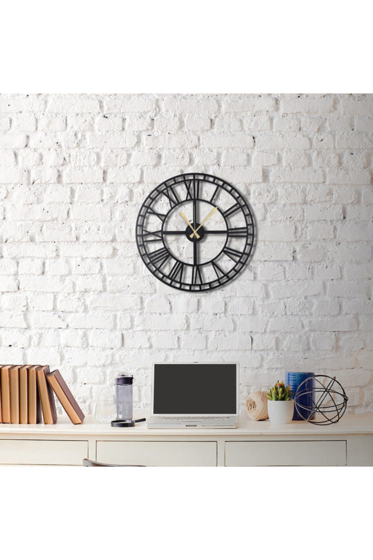 Horloge murale décorative en métal - Noir