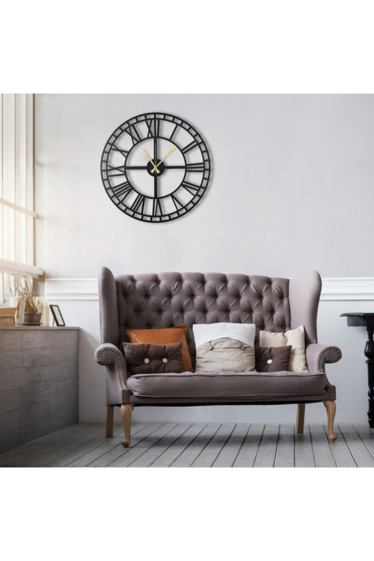 Horloge murale décorative en métal - Noir