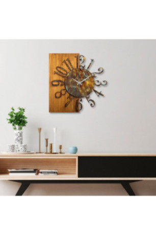 Horloge murale décorative en bois - Multicolore