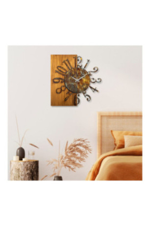 Horloge murale décorative en bois - Multicolore