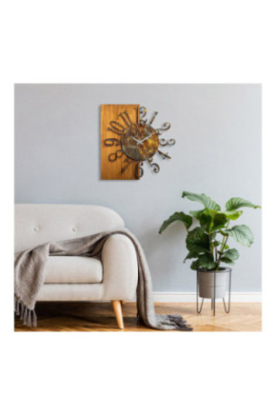 Horloge murale décorative en bois - Multicolore