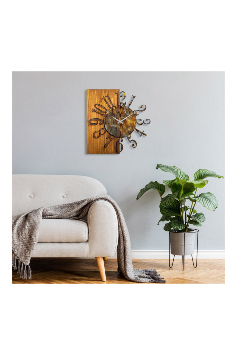 Horloge murale décorative en bois - Multicolore
