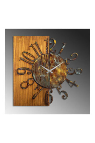 Horloge murale décorative en bois - Multicolore