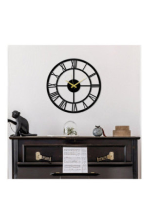 Horloge murale décorative en métal - Noir