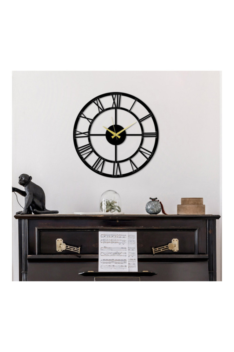 Horloge murale décorative en métal - Noir