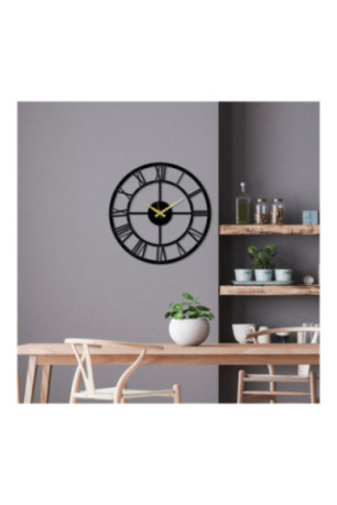 Horloge murale décorative en métal - Noir