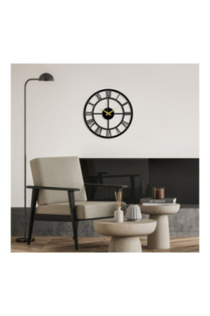 Horloge murale décorative en métal - Noir