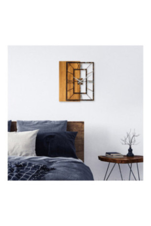 Horloge murale décorative en bois - Brun noyer