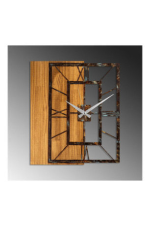 Horloge murale décorative en bois - Brun noyer
