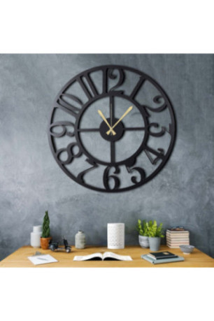 Horloge murale décorative en métal - Noir