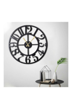 Horloge murale décorative en métal - Noir
