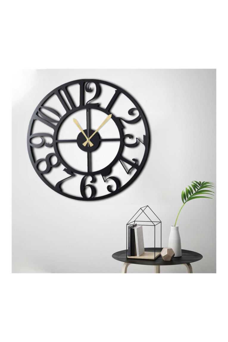 Horloge murale décorative en métal - Noir
