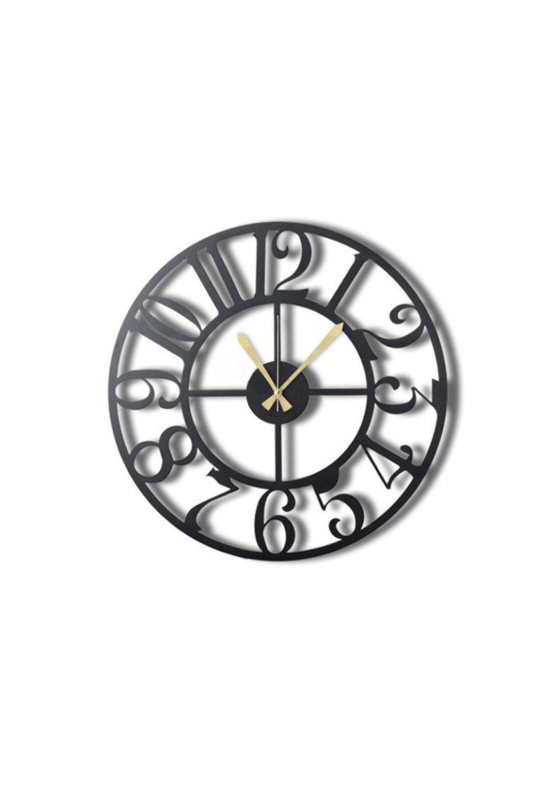 Horloge murale décorative en métal - Noir