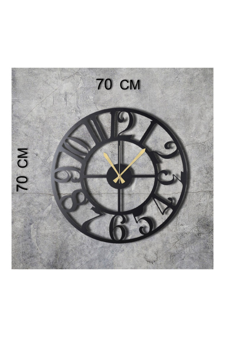 Horloge murale décorative en métal - Noir