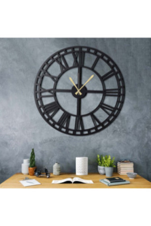 Horloge murale décorative en métal - Noir