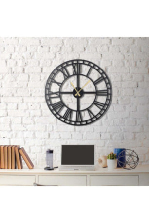 Horloge murale décorative en métal - Noir