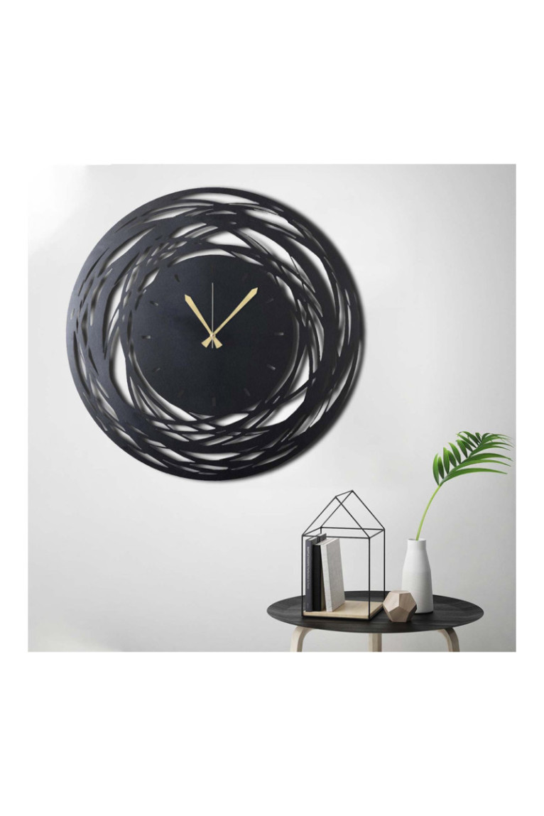 Horloge murale décorative en métal - Noir