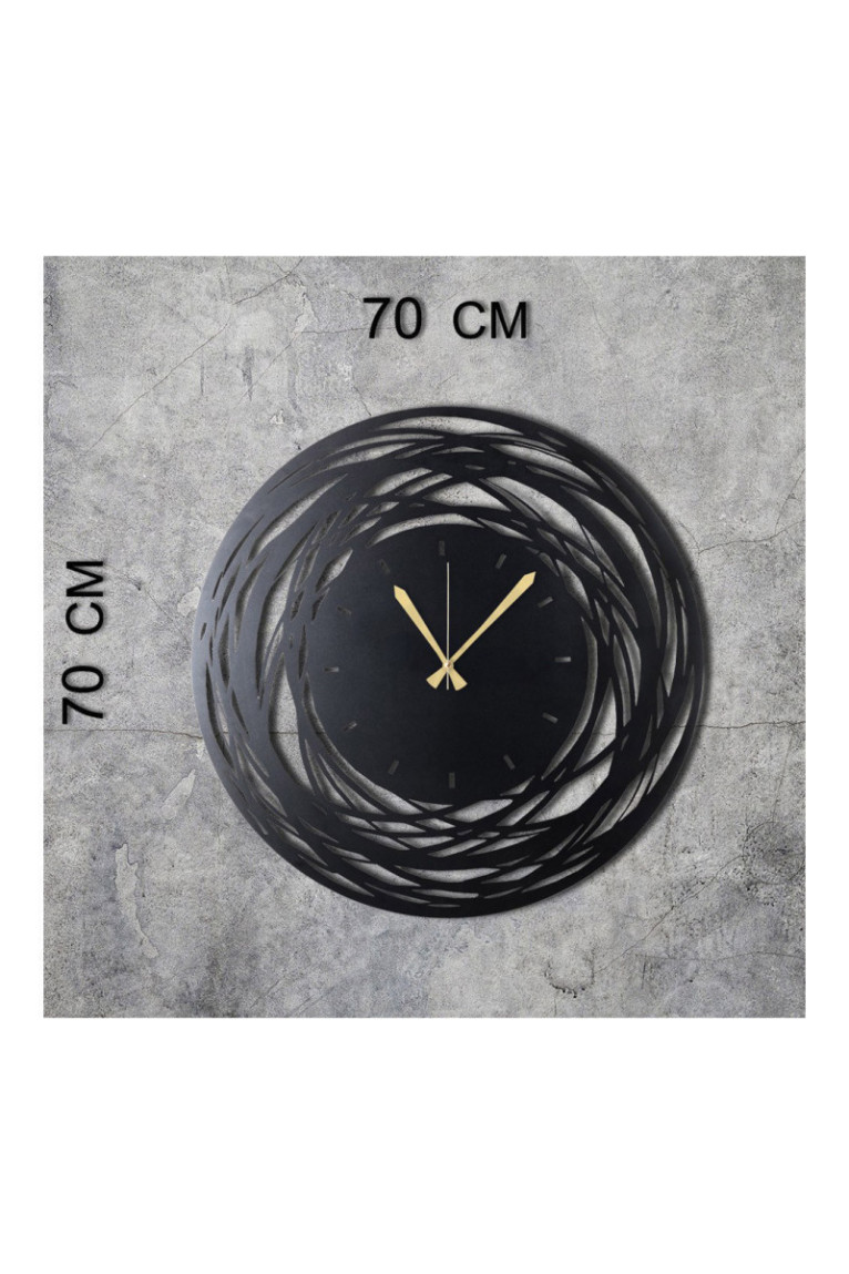 Horloge murale décorative en métal - Noir