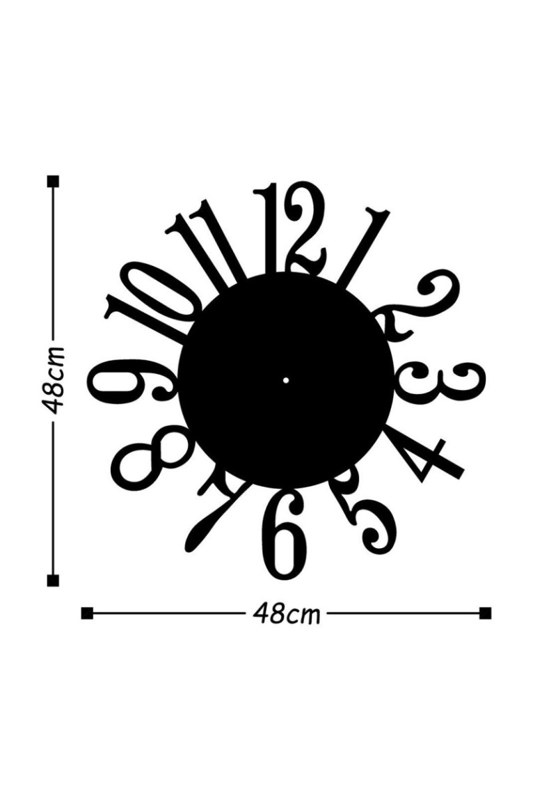 Horloge murale décorative en métal - Noir
