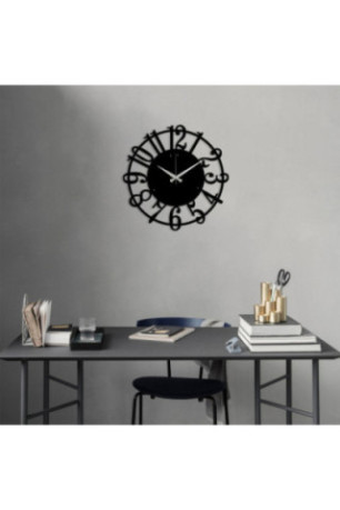 Horloge murale décorative en métal - Noir