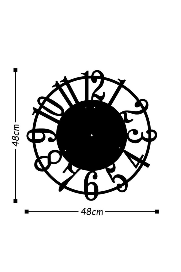 Horloge murale décorative en métal - Noir
