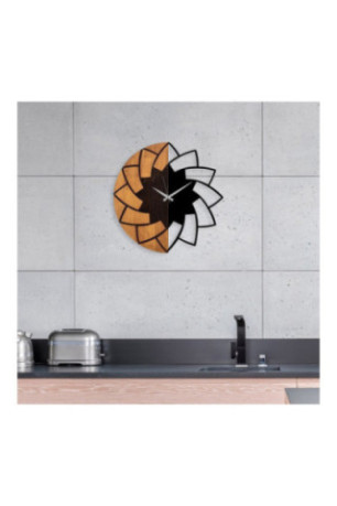 Horloge murale décorative en bois - Noyer Noir