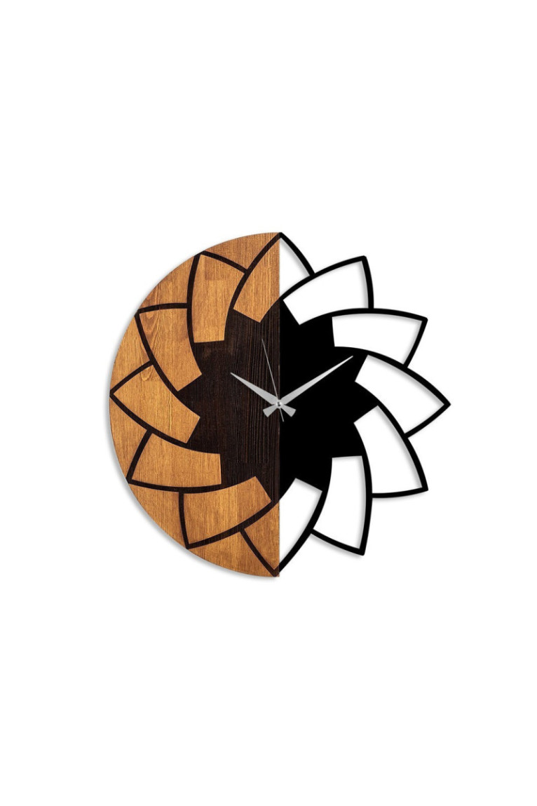 Horloge murale décorative en bois - Noyer Noir