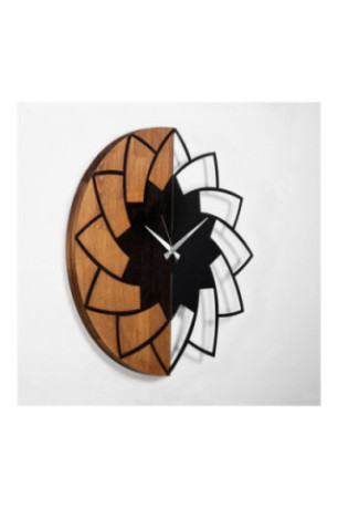 Horloge murale décorative en bois - Noyer Noir