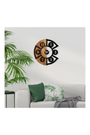 Horloge murale décorative en bois - Noyer Noir