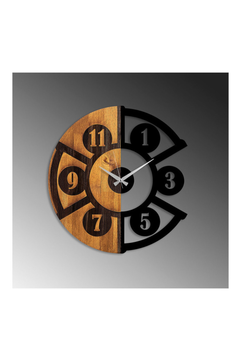 Horloge murale décorative en bois - Noyer Noir