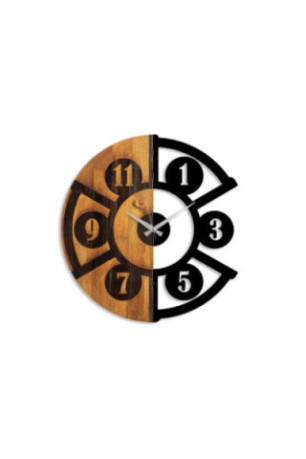 Horloge murale décorative en bois - Noyer Noir