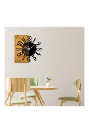 Horloge murale décorative en bois - Noyer Noir