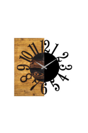 Horloge murale décorative en bois - Noyer Noir