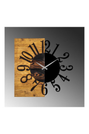 Horloge murale décorative en bois - Noyer Noir