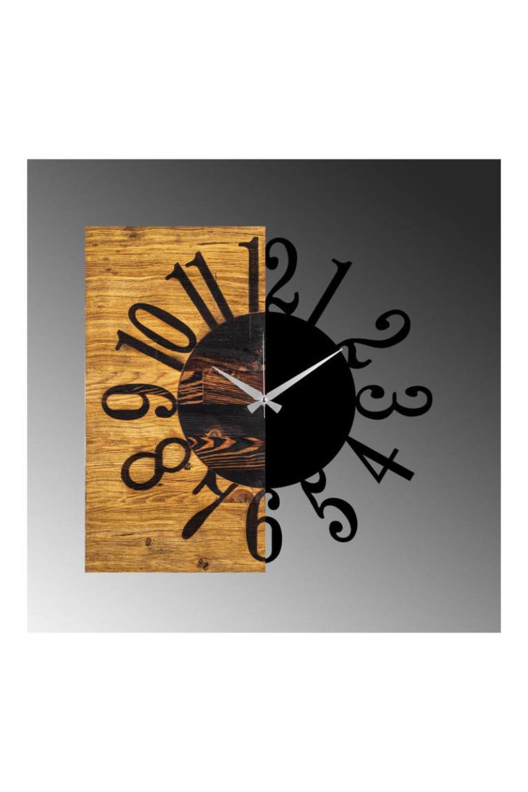 Horloge murale décorative en bois - Noyer Noir