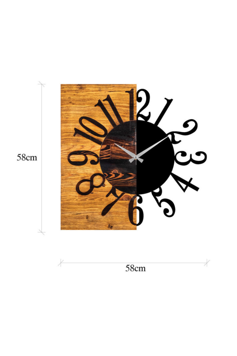 Horloge murale décorative en bois - Noyer Noir