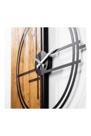 Horloge murale décorative en bois - Noyer clair noir